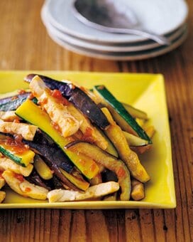 ヘルシーなのに濃厚「メカジキの梅バター炒め」。ナス、ズッキーニが合う