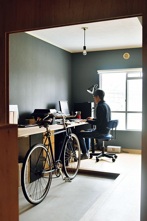 拡張した玄関の横にあるワークスペース