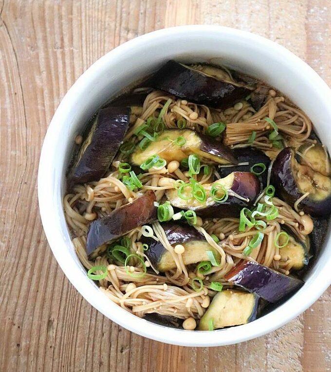 ナスとエノキのめんつゆ煮