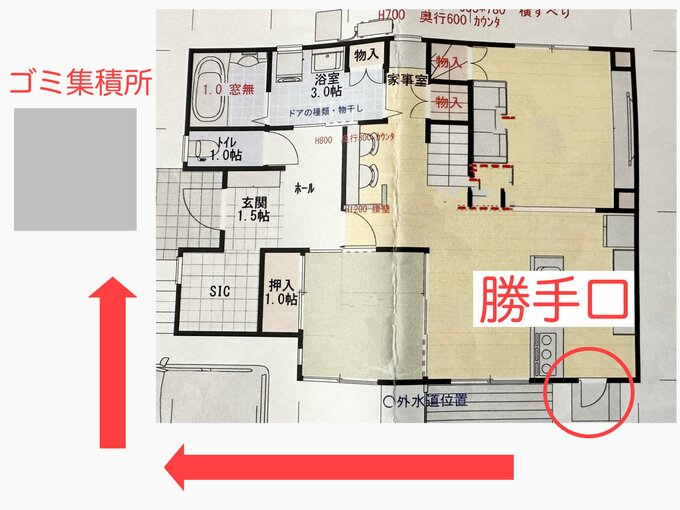 ゴミ出しの動線