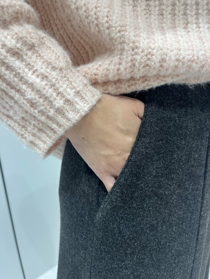 GUブラッシュドリブフレアロングスカート