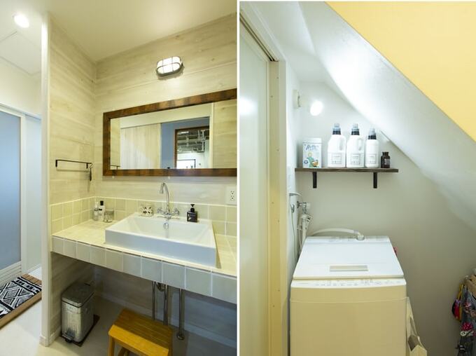 階段下スペースを活用したサニタリー