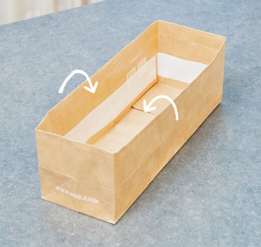 カットして折り込む