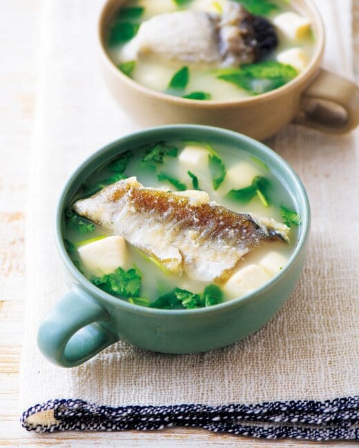 タラとミツバのお吸い物