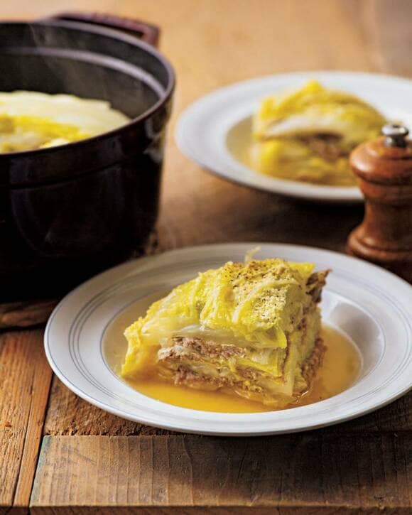 ひき肉と白菜の重ねスープ煮