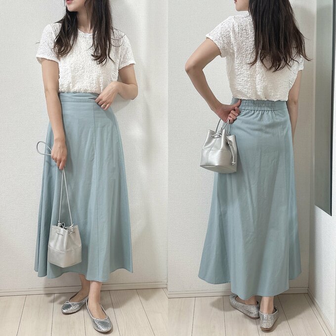 フレアスカートと合わせたコーデ