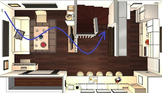 空気の流れはもうひとつの動線といえる