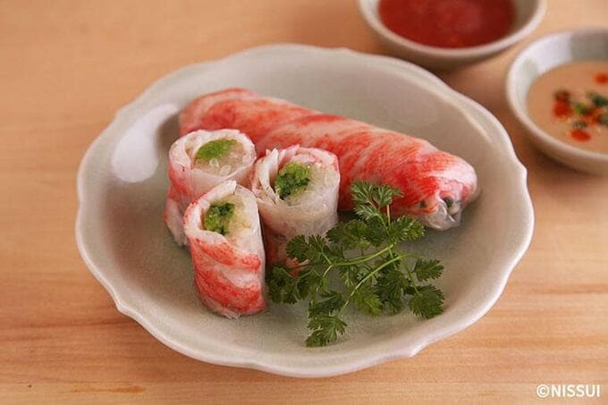 海からサラダフレークの生春巻き