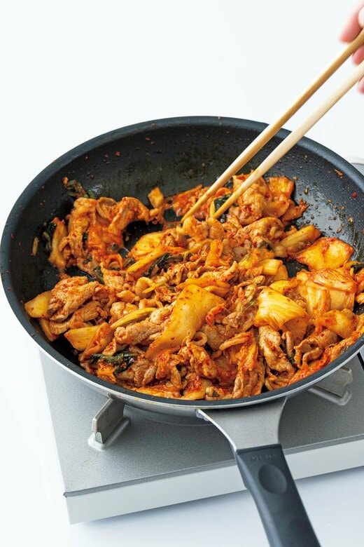 豚キムチの調理過程