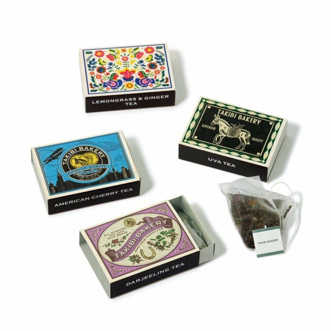 マッチ箱入りの茶葉