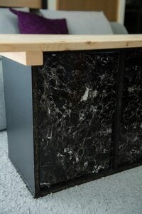 100円ショップで購入したリメイクシートをはってシックな印象に