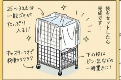 暮らしが快適になる「ゴミ箱」のつくり方。ダイソーのアイテムで完成、たっぷり入って移動もラクラク