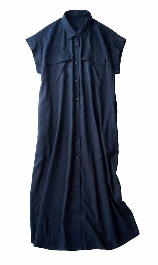 GUのリネンブレンドシャツワンピース