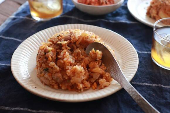 ●栄養満点な豚キムチチャーハン!パラパラに仕上がります