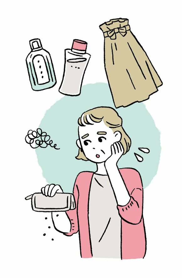 イラスト困った女性