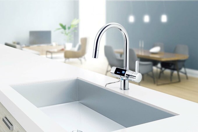 シャワーつき「混合水栓一体型電解水素水整水器」