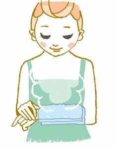 ホットタオルやかけ湯で肌を温める