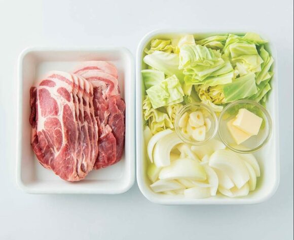 調理前豚肉キャベツ