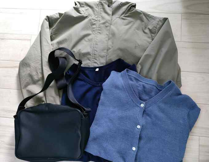 (無印良品の服やY'SACCS(イザック)のバッグ)