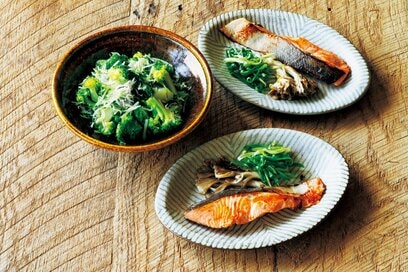 鮭のみそ漬け焼きのやせ献立。みそとヨーグルトで漬けるだけでおいしさアップ