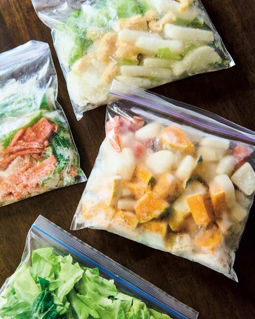 冷凍したカット野菜