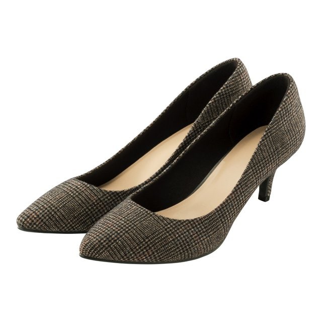 マシュマロポインテッドパンプスチェック柄