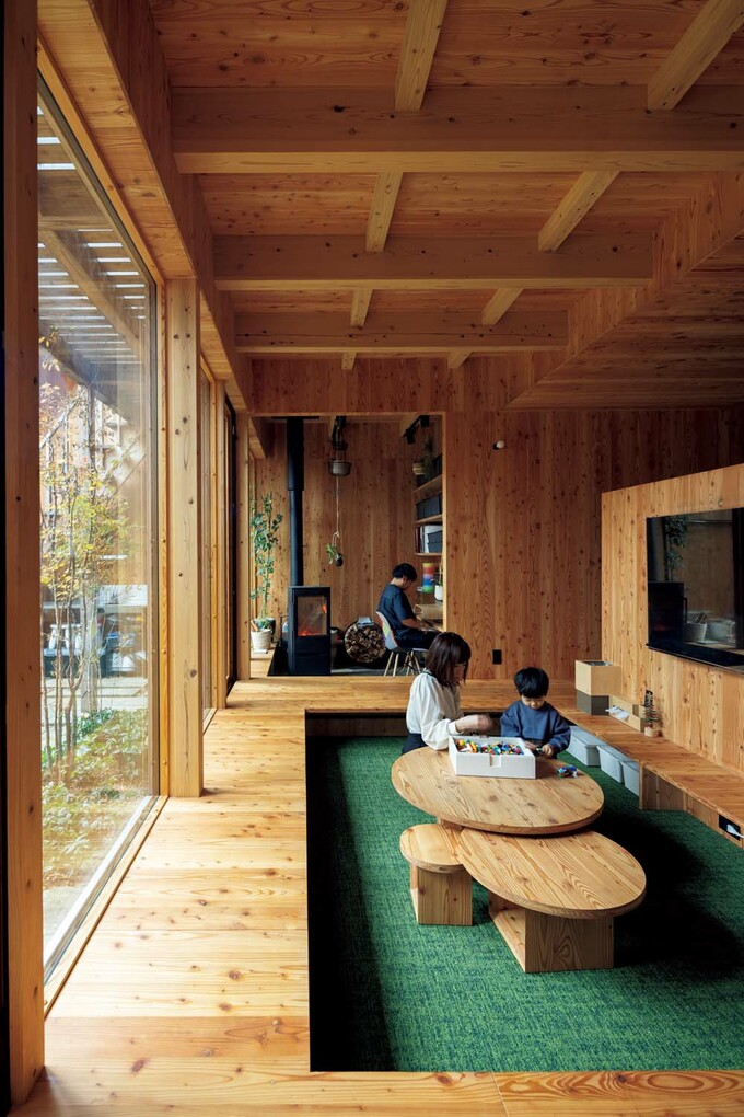 リビングと薪ストーブ