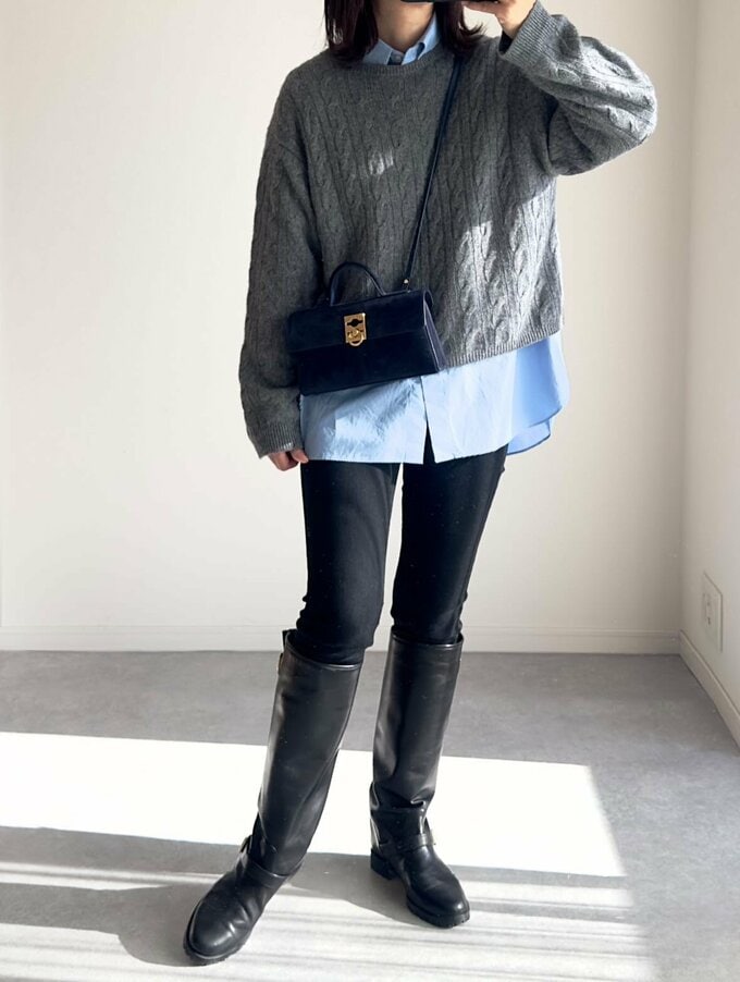 ユミさんのロングブーツコーデ1