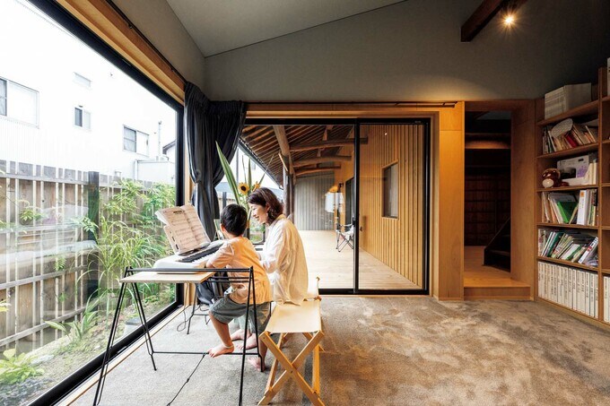 書斎スペースと親子