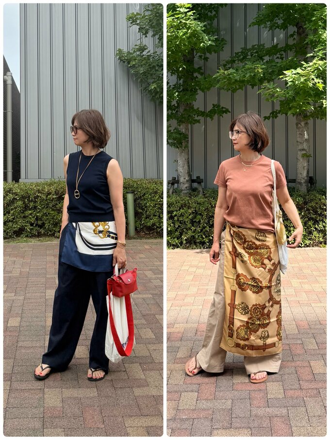 河村さんスカーフコーデ2