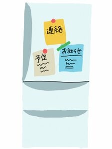 すぐに目につく冷蔵庫や定位置の近くで保管を