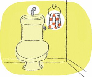 トイレのタオルは手洗いのそばにスタンバイ