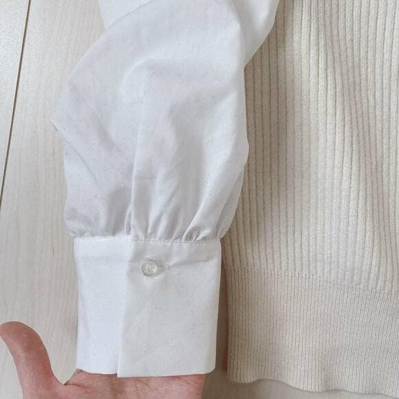 シャツスリーブコンビネーションセーター袖