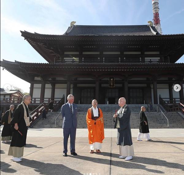 増上寺を訪れたチャールズ皇太子