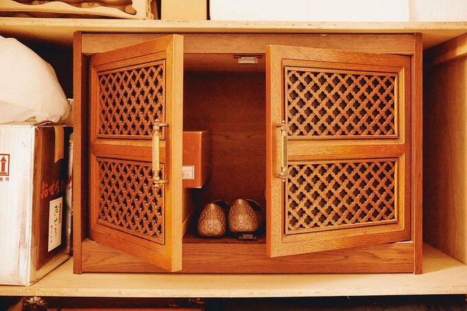 テレビ台の靴入れ