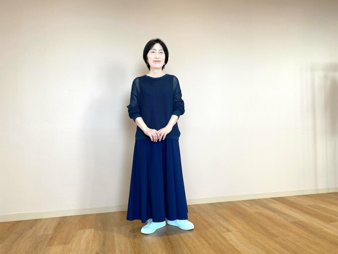 メッシュクルーネックセーター