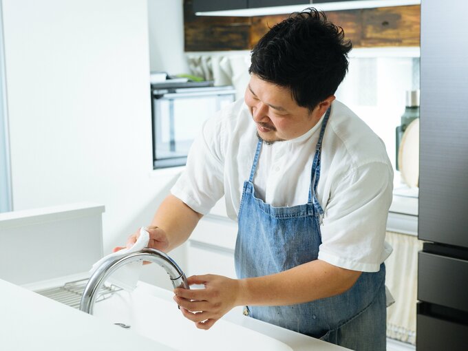 水栓のふき掃除