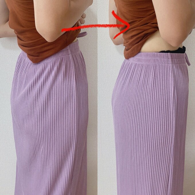 ヒップラインが上がっている