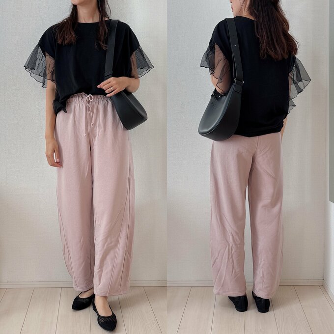 黒トップス合わせ