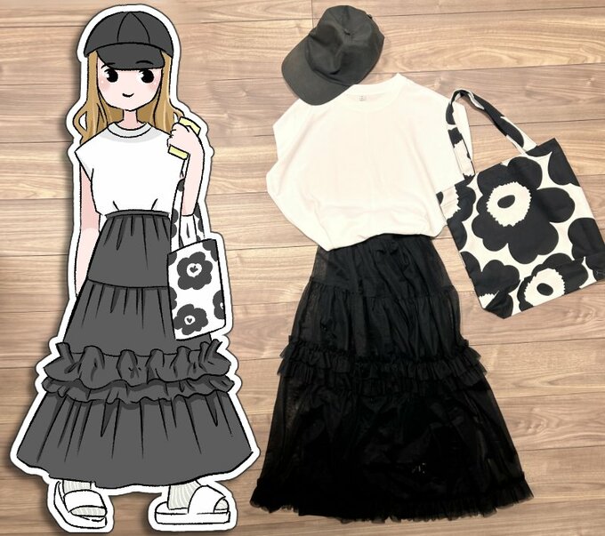 チュールスカート合わせ