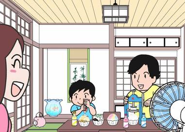 おうちで涼しくかき氷…なにかが違う？5つ見つけたらエラい間違い探し