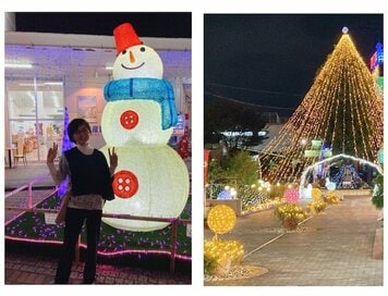 76歳の母とイルミネーションとメンチカツ。道の駅って楽しい！