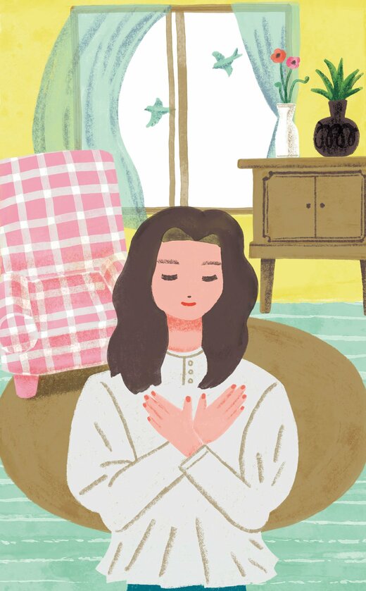 部屋にいる女性イラスト