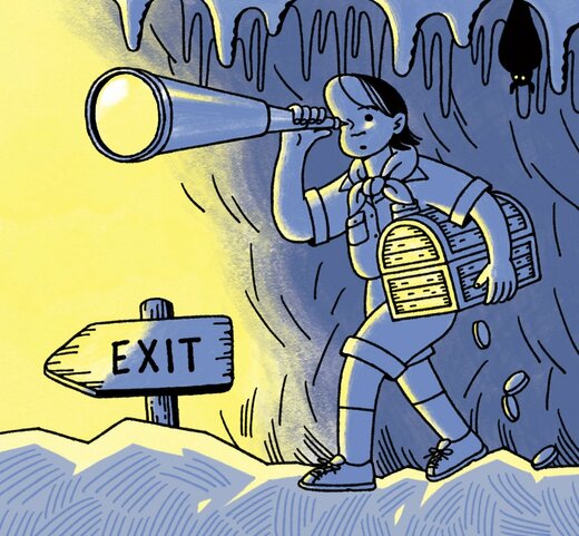 出口探すイラスト