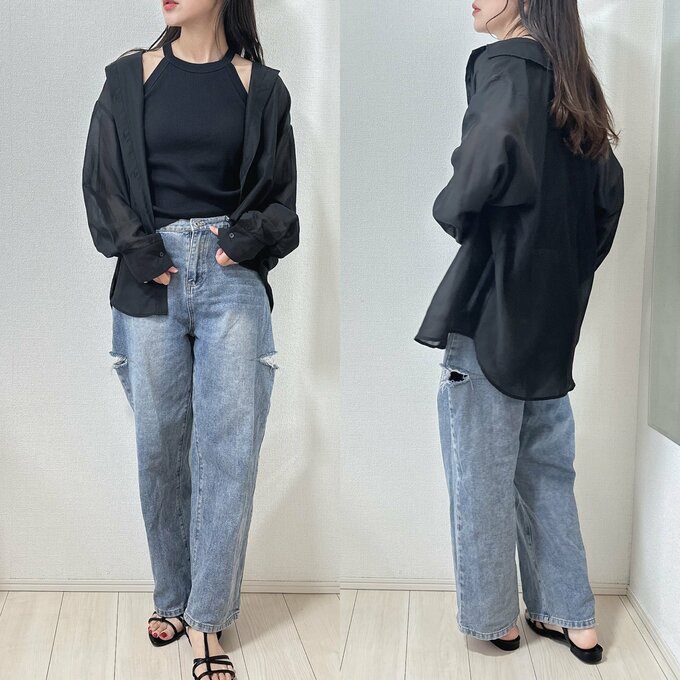 ホルターネックブラタンクトップ前後