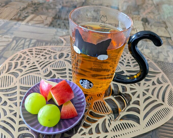 ハロウィン2025耐熱グラスマグキャット296ml