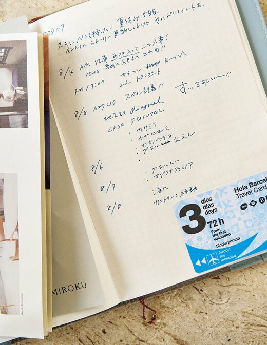旅の記録が残されたノート