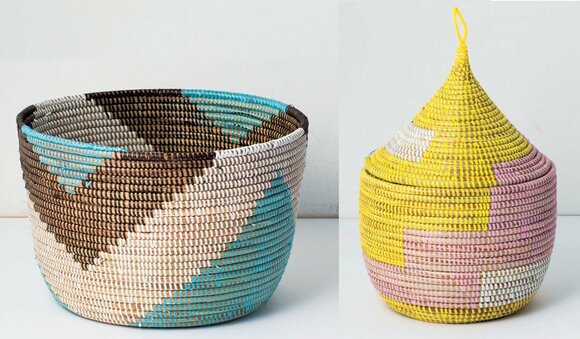 エスニックカラーのカゴ