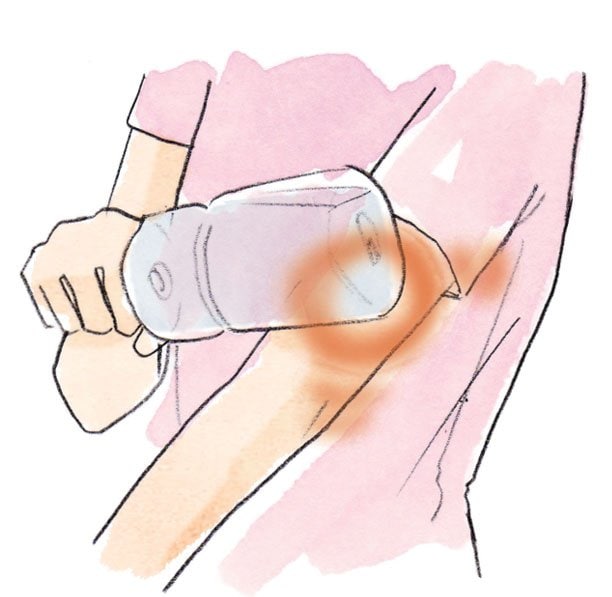 ツボの周辺に当てる