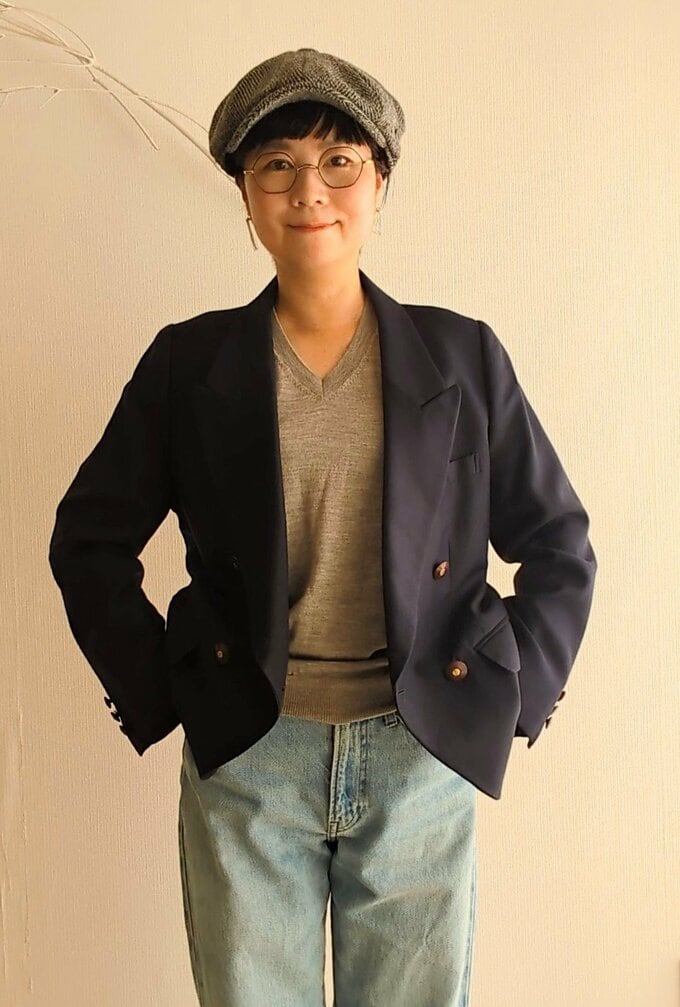 里和さんキャスケットとジャケット